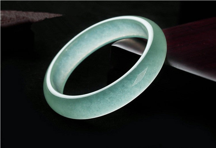 Ice-like Light Green Jade Bracelet Chalcedony Agate