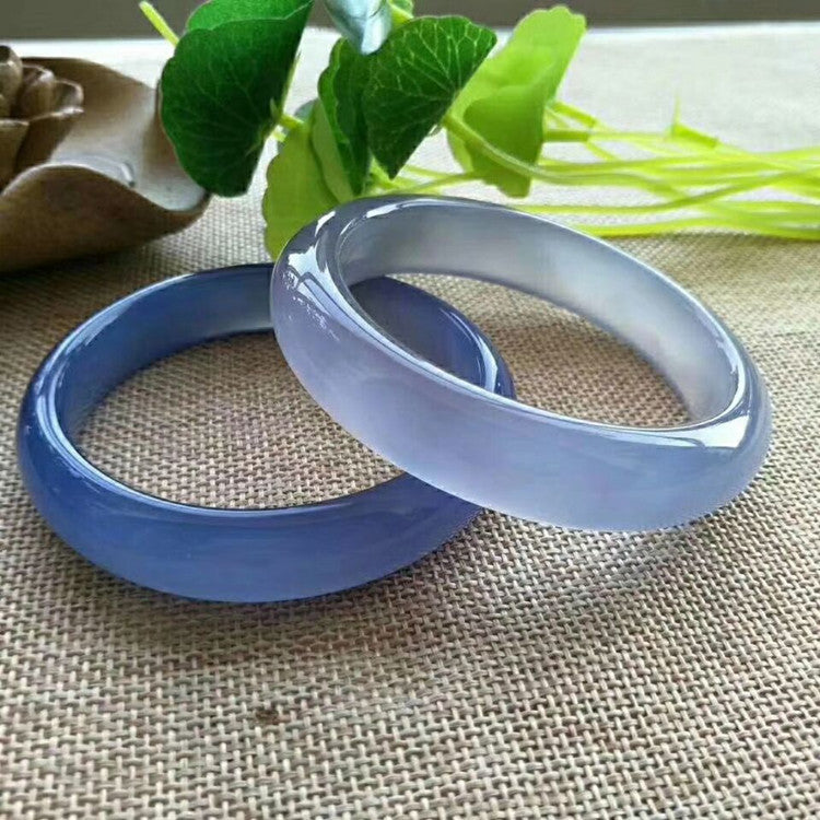 Ice-like Blue Chalcedony Bracelet Jade Delicate And Transparent