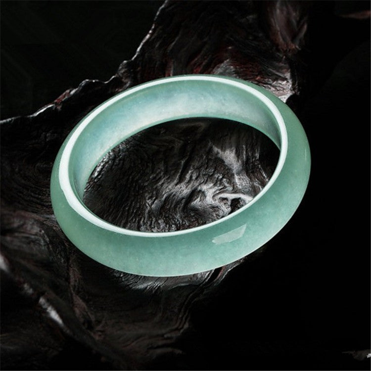 Ice-like Light Green Jade Bracelet Chalcedony Agate