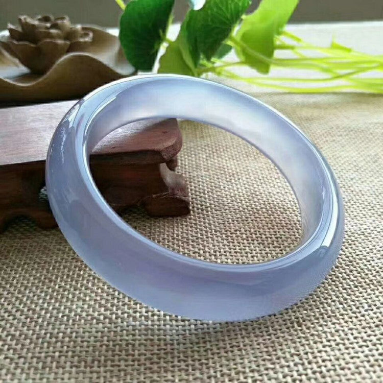 Ice-like Blue Chalcedony Bracelet Jade Delicate And Transparent