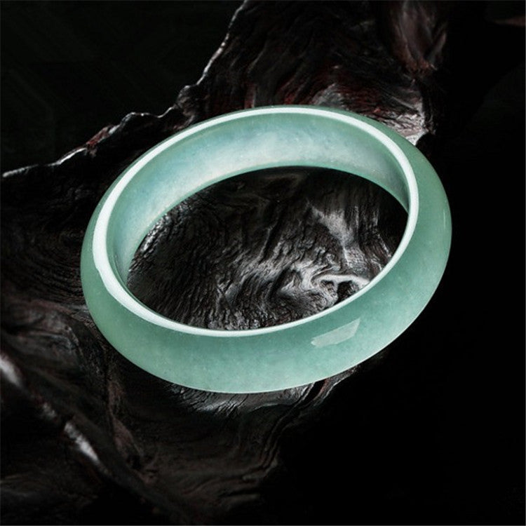 Ice-like Light Green Jade Bracelet Chalcedony Agate